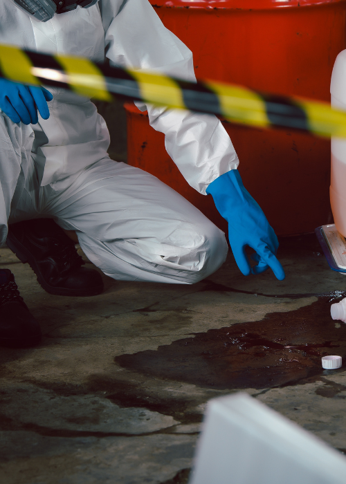 limpieza operario equipado con EPIs